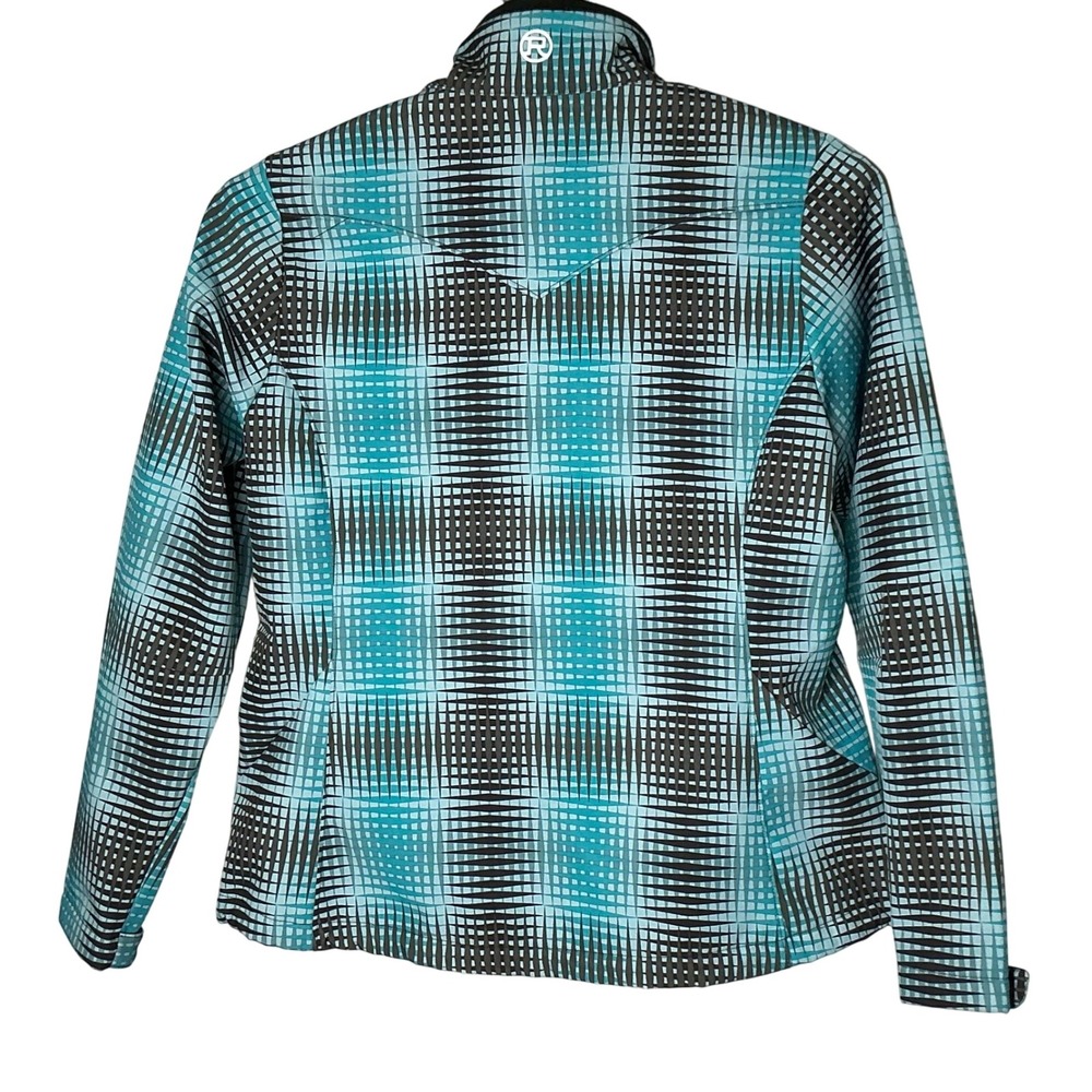 Roper Women's Softshell Jacket Blue Plaid Zip Fro… - image 3